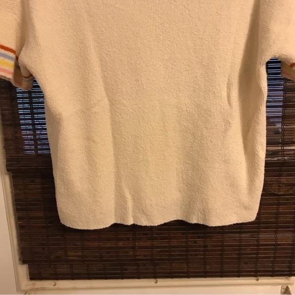 Madewell Cropped  crew neck cream color sweater Four buttons down front - Picture 3 of 4